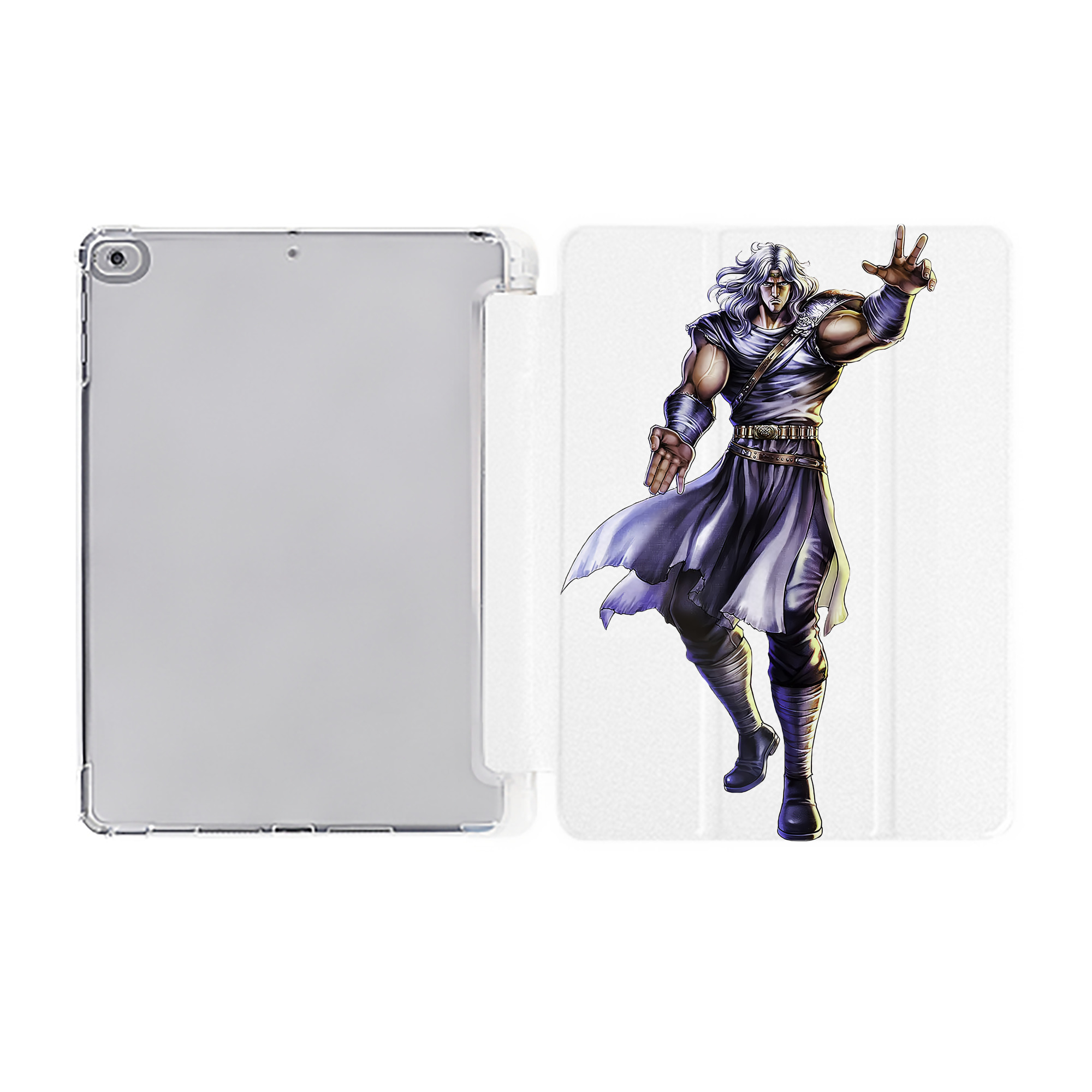 （画像用） 北斗の拳 Fist of the North Star IPad ケース ペン収納付き 三つ折りスタンド PUレザー×シリコン 対応機種9.5/10.5/10.9インチ